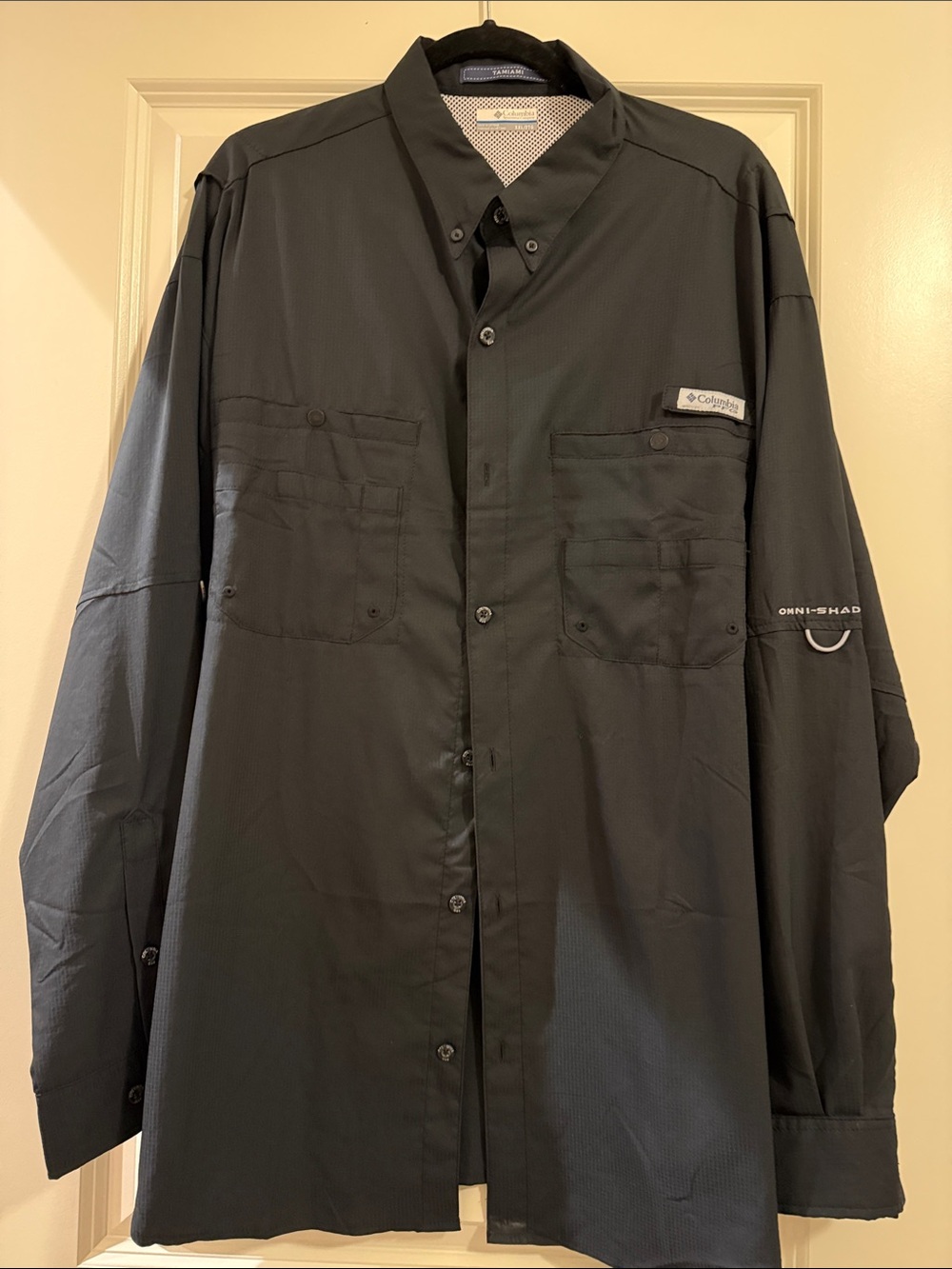 Columbia Black Lightweight Omni-Shade Long-Sleeve PFG Shirt